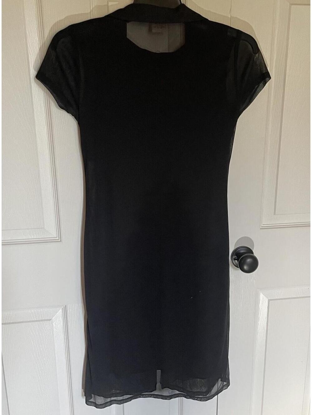 be smart dress Vintage Black Tank dress sheer overlay vintage goth juniors 7/8 - Picture 5 of 8